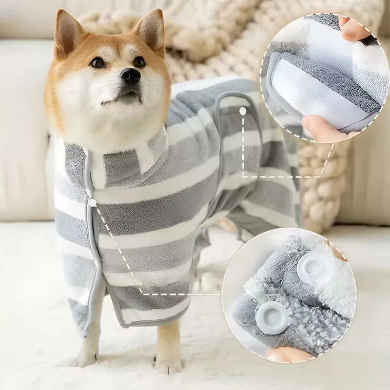 Hundebademantel, Hundebadetuch, Hundebademantel aus Handtuchstoff, supersaugfähiges Hundehandtuch