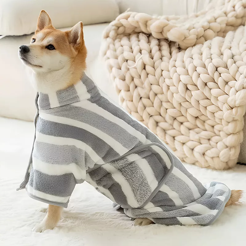 Hundebademantel, Hundebadetuch, Hundebademantel aus Handtuchstoff, supersaugfähiges Hundehandtuch