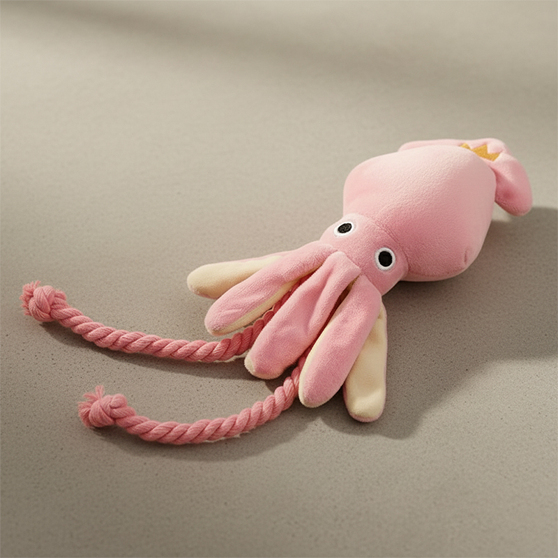 plush toy for dog, octopus dog toy, rope dog toy