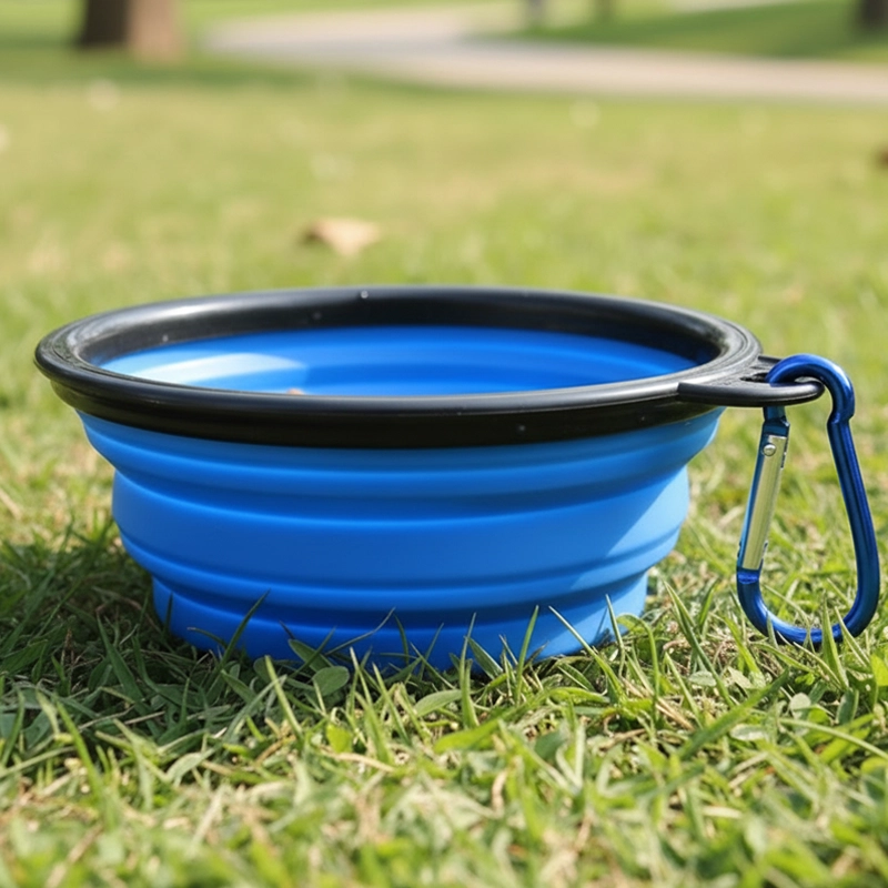 collapsible dog bowl, travel dog bowl, folding dog bowl, silicone dog bowl