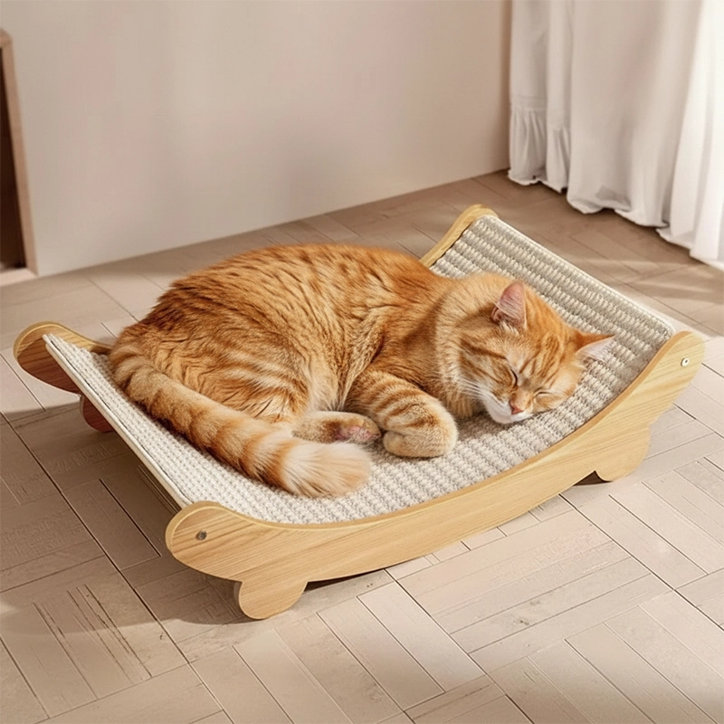 cat scratching bed, wooden cat scratching bed, cat scratch bed